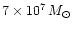 $7\times 10^7\, M_\odot$