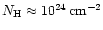 $N_{\rm H}\approx 10^{24}\,{\rm cm^{-2}}$