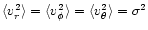 $\langle v_r^2 \rangle
= \langle v_\phi^2 \rangle = \langle v_\theta^2 \rangle = \sigma^2$