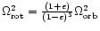 $\Omega^2_{\rm rot}=\frac{(1+e)}{(1-e)^3}\Omega^2_{\rm
orb}$