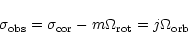 \begin{displaymath}\sigma_{\rm obs}=\sigma_{\rm cor}-m\Omega_{\rm rot}
=j\Omega_{\rm orb}
\end{displaymath}