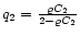$q_2=\frac{\varrho
C_2}{2-\varrho C_2}$