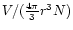 $V/(\frac{4\pi}{3}r^3N)$