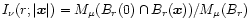 $I_\nu(r;\vert{\vec{x}}\vert)=M_\mu(B_r({0})\cap B_r({\vec{x}}))/M_\mu(B_r)$