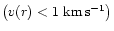 $\left(v(r) < 1~{\rm km}\,{\rm s}^{-1}\right)$