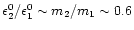 $\epsilon_2^0/\epsilon_1^0\sim m_2/m_1\sim 0.6$