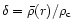 $\delta =
\bar{\rho}(r)/\rho_{\rm c}$