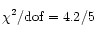 $\chi^{2\strut}/{\rm dof}=4.2/5$