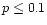 $p \leq 0.1$