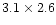 $3.1\times2.6$