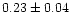 $0.23 \pm 0.04$