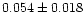$0.054 \pm 0.018$
