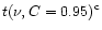 $t({\nu},C=0.95){\rm ^c}$
