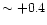 $\sim +0.4$