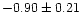 $-0.90 \pm 0.21$