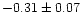 $-0.31 \pm 0.07$