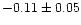 $-0.11
\pm 0.05$