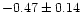 $-0.47 \pm 0.14$