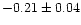 $-0.21 \pm 0.04$