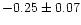 $-0.25 \pm 0.07$