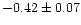 $-0.42 \pm 0.07$