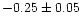 $-0.25 \pm
0.05$