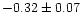 $-0.32 \pm 0.07$