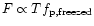$F\propto T f_{\rm p, freezed}$