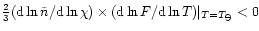 ${2 \over 3} ({\rm d} \ln \tilde{n} / {\rm d}
\ln \chi) \times ({\rm d} \ln F / {\rm d} \ln T) \vert_{T = T_\ominus} < 0$