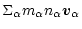 $\displaystyle \Sigma_\alpha m_\alpha n_\alpha \vec v_\alpha$