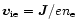 $\vec{v}_{\rm ie} = \vec J/e n_{\rm e}$