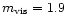 $m_{\rm vis}=1.9$