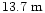 $13.7\rm ~m$