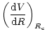 $\displaystyle \left(\frac{{\rm d}V}{{\rm d}R}\right)_{R_{\rm c}}$