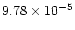 $9.78\times 10^{-5}$