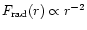 $F_{\rm rad}(r) \propto r^{-2}$