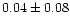 $ 0.04 \pm 0.08$