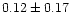 $ 0.12 \pm 0.17$