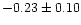 $-0.23 \pm 0.10$
