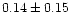 $ 0.14 \pm 0.15$