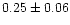 $ 0.25 \pm 0.06$