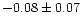 $-0.08 \pm 0.07$