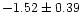 $-1.52 \pm 0.39$