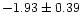 $-1.93 \pm 0.39$