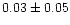 $ 0.03 \pm 0.05$