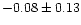 $-0.08 \pm 0.13$