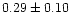 $ 0.29 \pm 0.10$