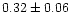 $ 0.32 \pm 0.06$