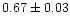$ 0.67 \pm 0.03$