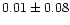 $ 0.01 \pm 0.08$